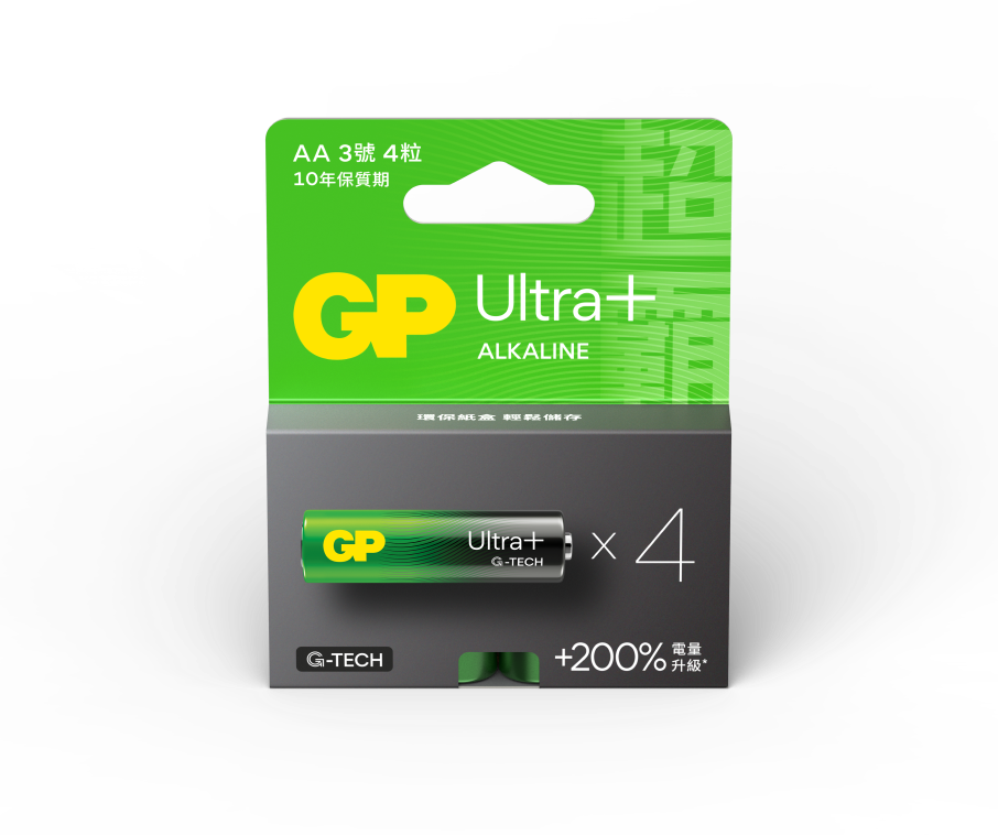 GP Ultra+鹼性電池3號4入