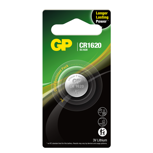 GP 鈕型鋰電池 CR1620 1入裝