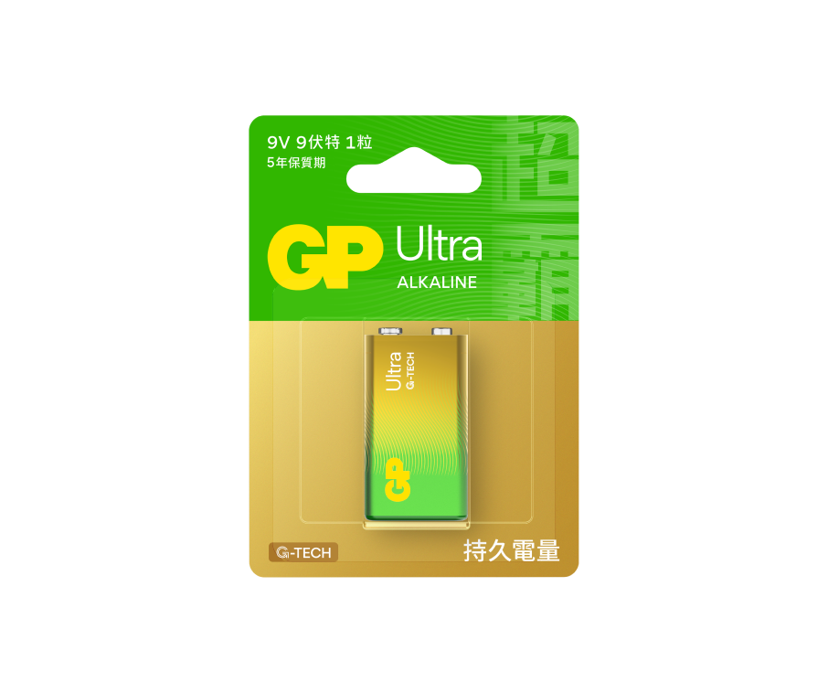 GP Ultra鹼性電池9V 1入 | GP超霸台灣