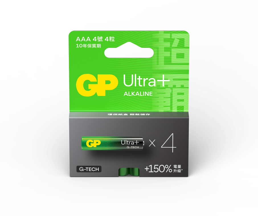 GP Ultra+鹼性電池4號4入